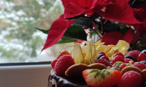 Jõulune pohlatort biskviidi ja toorjuustukreemiga